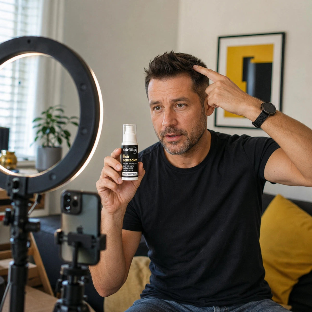 Hairfillup creator filming product content