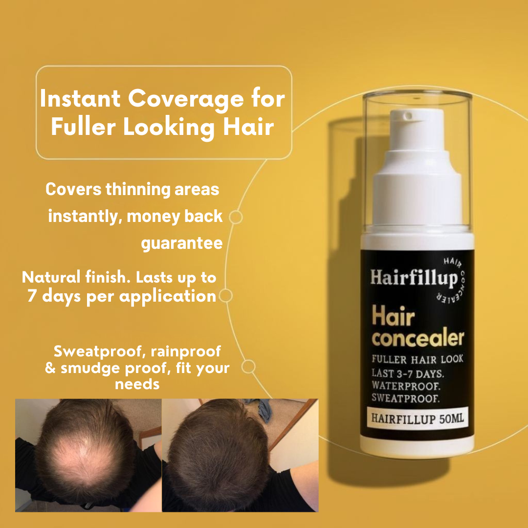 Hairfillup Hair Concealer BLACK 50ML - Waterproof 3–7 days.